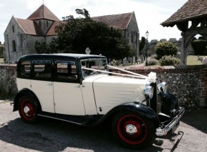 Vintage wedding car