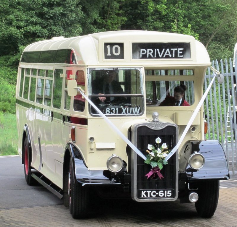 Vintage wedding bus