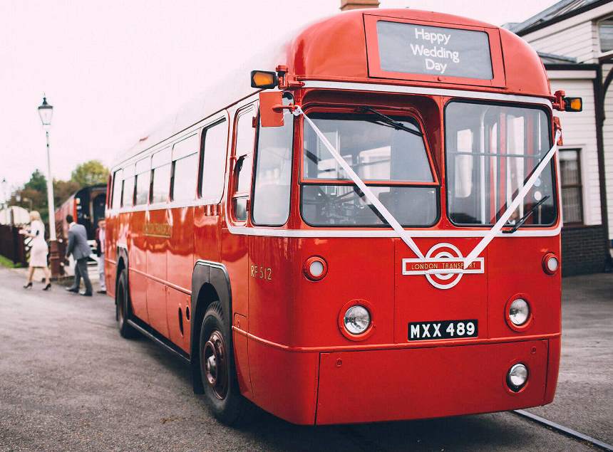 vintage wedding bus