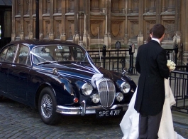Classic Blue Daimler for weddings in London