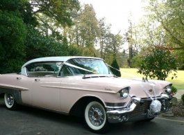 Pink Cadillac for wedding hire in Croydon