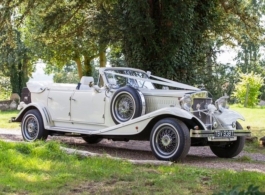 White Beauford wedding car in Wembley