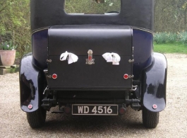 Blue vintage Rolls Royce wedding car in Farnham