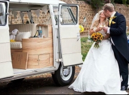 VW Splitscreen Campervan for wedding hire in Bedford