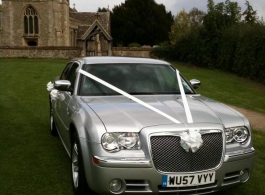 Silver Chrysler 300 for weddings in Swindon