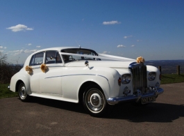 White classic Bentley S3 for weddings in Maidstone