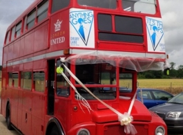 Red London Double Decker Bus for weddings in Dover