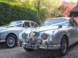 Classic Silver Daimler V8 for weddings in Littlehampton