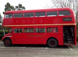 Red Double Deck London Bus for wedding hire in Hook