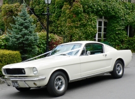 White Mustang for weddings in Guildford