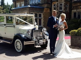 Ivory wedding car for hire in Horsham