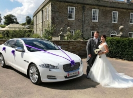 White Jaguar wedding car in Bideford