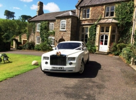 White Rolls Royce Phantom for weddings in Plymouth
