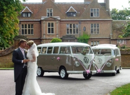 A pair of VW Campervans for weddings in Bedford