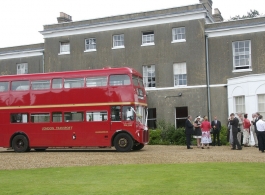 Red London Bus for weddings in Cambridge