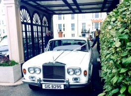 Classic White Rolls Royce wedding car in Fareham