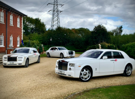 White Rolls Royce for weddings in Cambridge