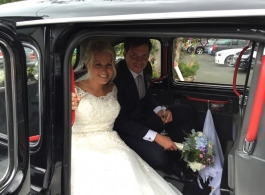 Black London Taxi for wedding hire in Hereford