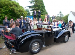 1949 Black Triumph for wedding hire in Northampton