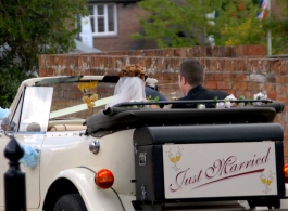 Vintage style Beauford wedding car in Nottinghamshire