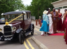 Vintage 1927 Burgundy wedding car in Bletchley