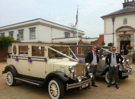 Vintage Ivory wedding car in Brighton