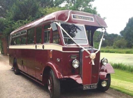 1946 vintage bus for wedding hire in Worksop