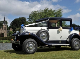 Vintage White wedding car hire In Newark