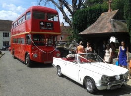 Double deck red bus for weddings in Clacton On Sea