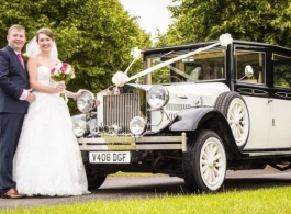 Vintage style wedding car for hire in Reigate