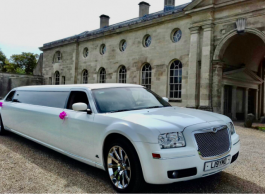 White Limousine for weddings in Cambridge