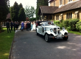 White Beauford wedding car in Southampton