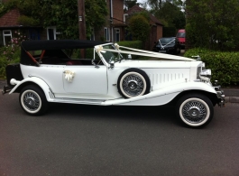 White Beauford wedding car in Gosport