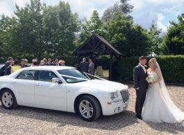 White Chrysler wedding car hire in London