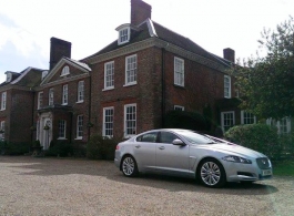 Modern Silver Jaguar for weddings in Hythe